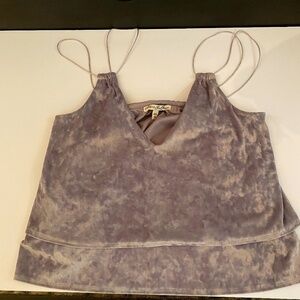 Gray velvet crop top with straps Express One Eleven Size Small